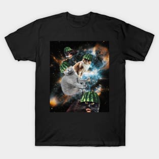 Watermelon Cat Space Galaxy Cats T-Shirt